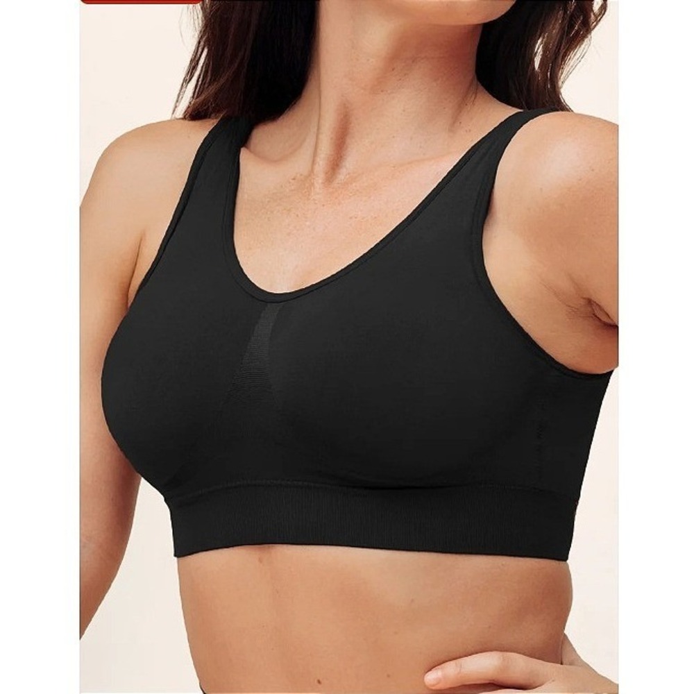 NWT Truekind Women's Everyday Throw-On Wireless Bralette Black Size Large 91404